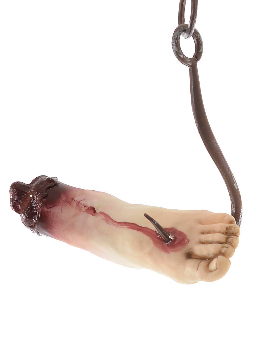 Severed Leg Foot On Hook Haunted House Halloween Decoration Alternate Image