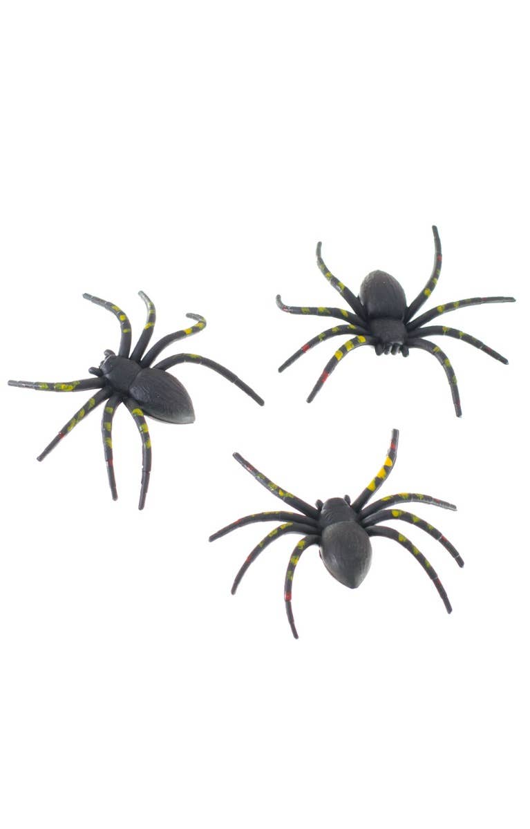 Striped Black Rubber Spider Halloween Haunted House Decorations Main Image