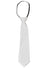 White Satin Gangster Costume Necktie with Zip Up Neck Band