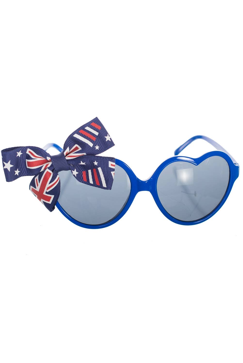 Blue Heart Shaped Novelty Australia Day Glasses with Bows Australia Day Merchandise - Main Image