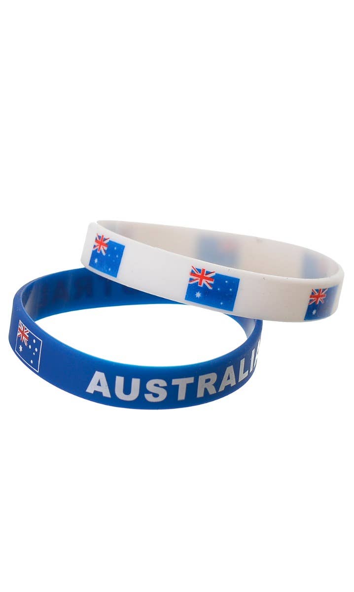 Adult's Blue And White Australian Flag Aussie Day Bracelets Costume Accessory - Main Image