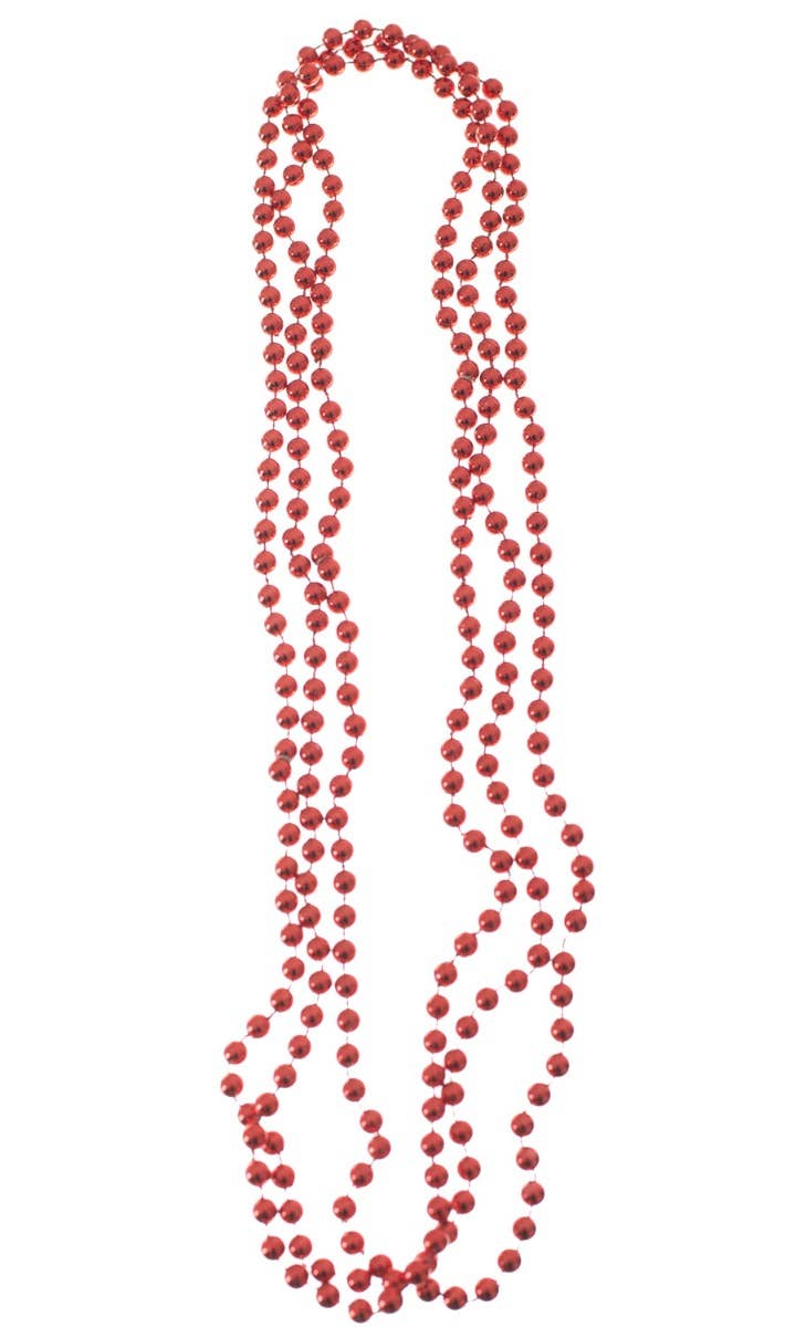 Image of Pack of 3 Metallic Red Novelty Beaded Necklaces