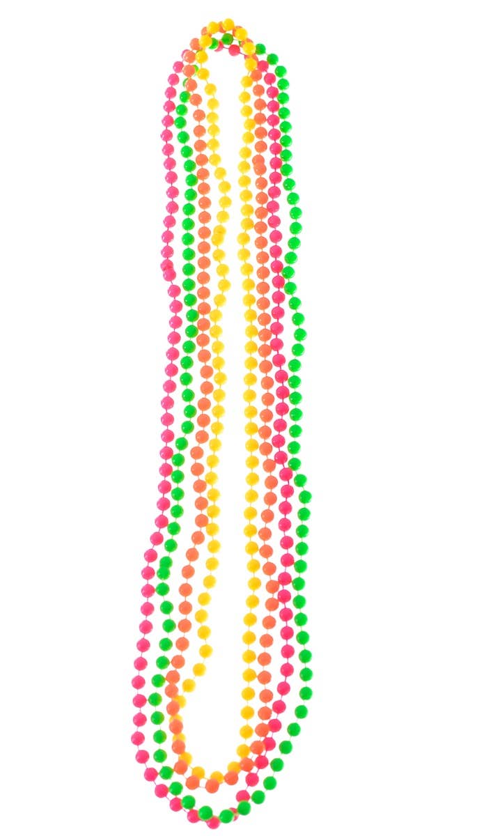 Image of Pack of 4 Neon Beaded 80s Necklaces