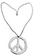 Hippie's 70's & 60's Silver Unisex Peace Sign Costume Necklace - Front View