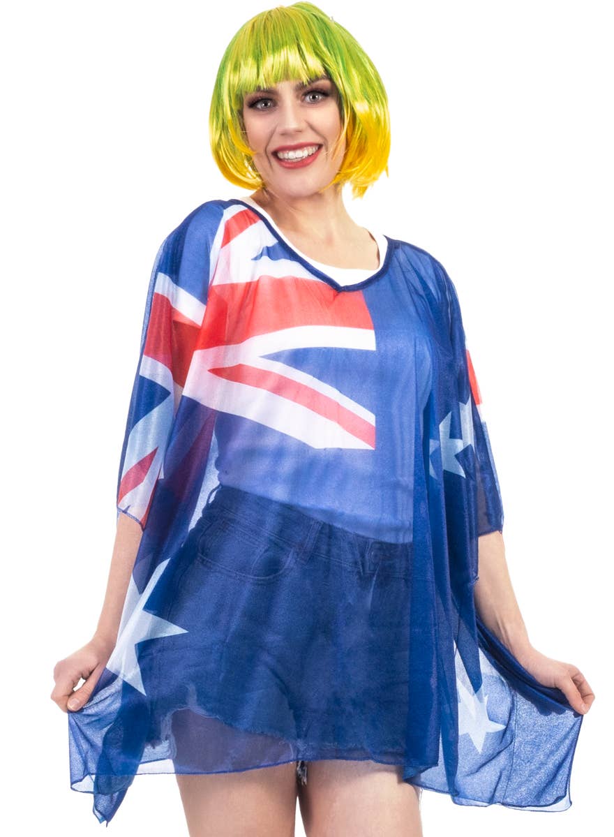 Womens Blue Aussie Flag Kaftan