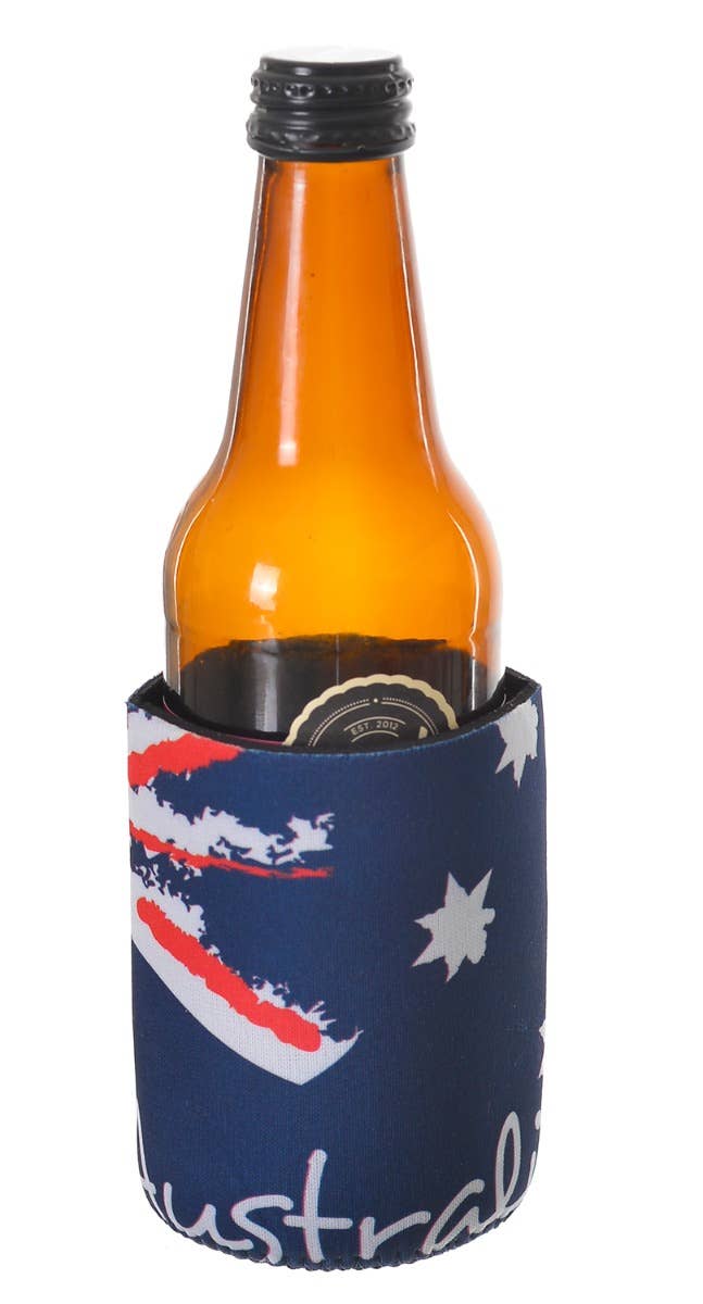 Australia Day Neoprene Aussie Flag Drink Stubbie Holder Drink Cooler Accessory - Main Image