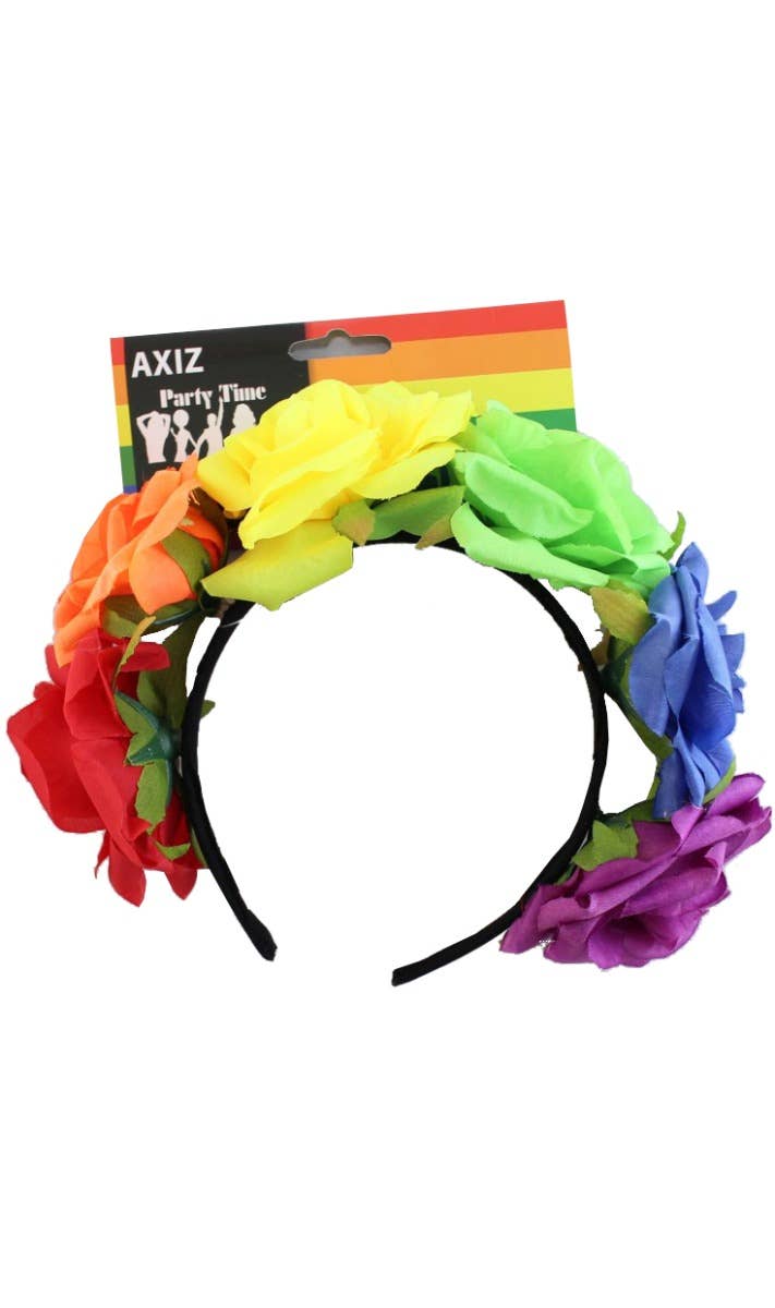 Rainbow Flower Headband Costume Accessory