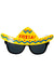 Novelty Black Frame Mexican Fiesta Sombrero Costume Glasses - Main Image