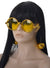 Gold Disco Ball Round 70s Costume Glasses