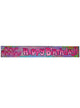 Happy Birthday Pink Holographic 180cm Party Banner - Main Image