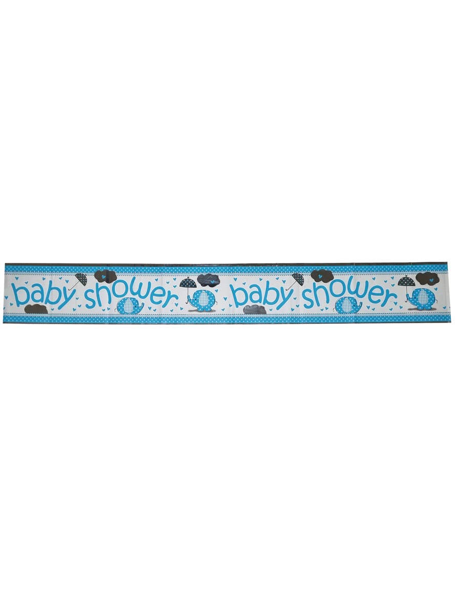 Long 180cm Blue Baby Boy Baby Shower Party Banner - Main Image