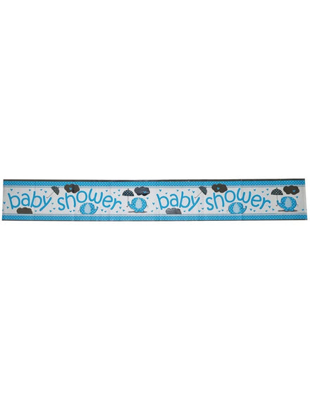 Long 180cm Blue Baby Boy Baby Shower Party Banner - Main Image