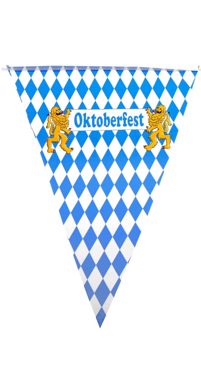 Oktoberfest Blue and White Checker Party Flag Bunting Decoration Main Image