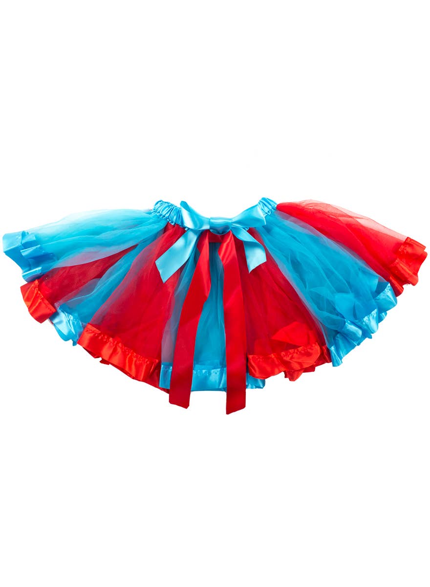 Bright Red and Blue Girl's Costume Tutu with Ribbons