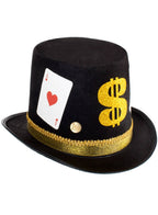 Casino Theme Pimp Top Hat with Playing Cards - Main Image