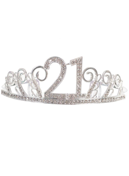 Adults Silver Rhinestone 21st Birthday Tiara