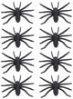 Black Plastic 8 Pack of Fake Halloween Spiders