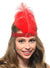 Women's Red Sequin Flapper Headband with Large Red Feather