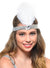 Silver Sequin Flapper Headband with White Feather Costume Accessory
