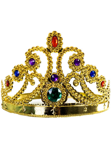 Gold Queen Costume Crown with Jewels