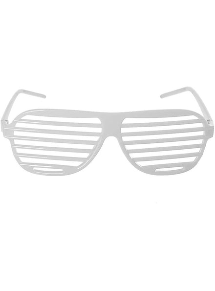 White 1980s Shutter Shades Costume Accessory