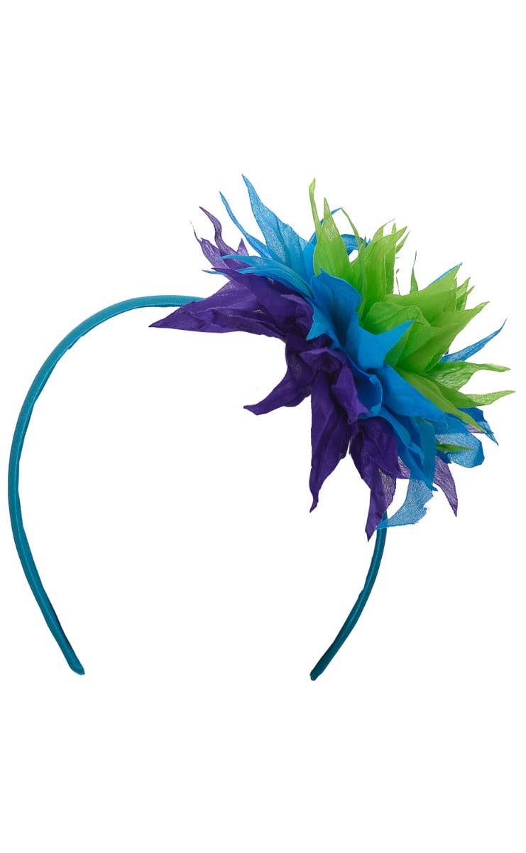 Tropical Blue Flower Hawaiian Headband Costume Accessory - Main Image