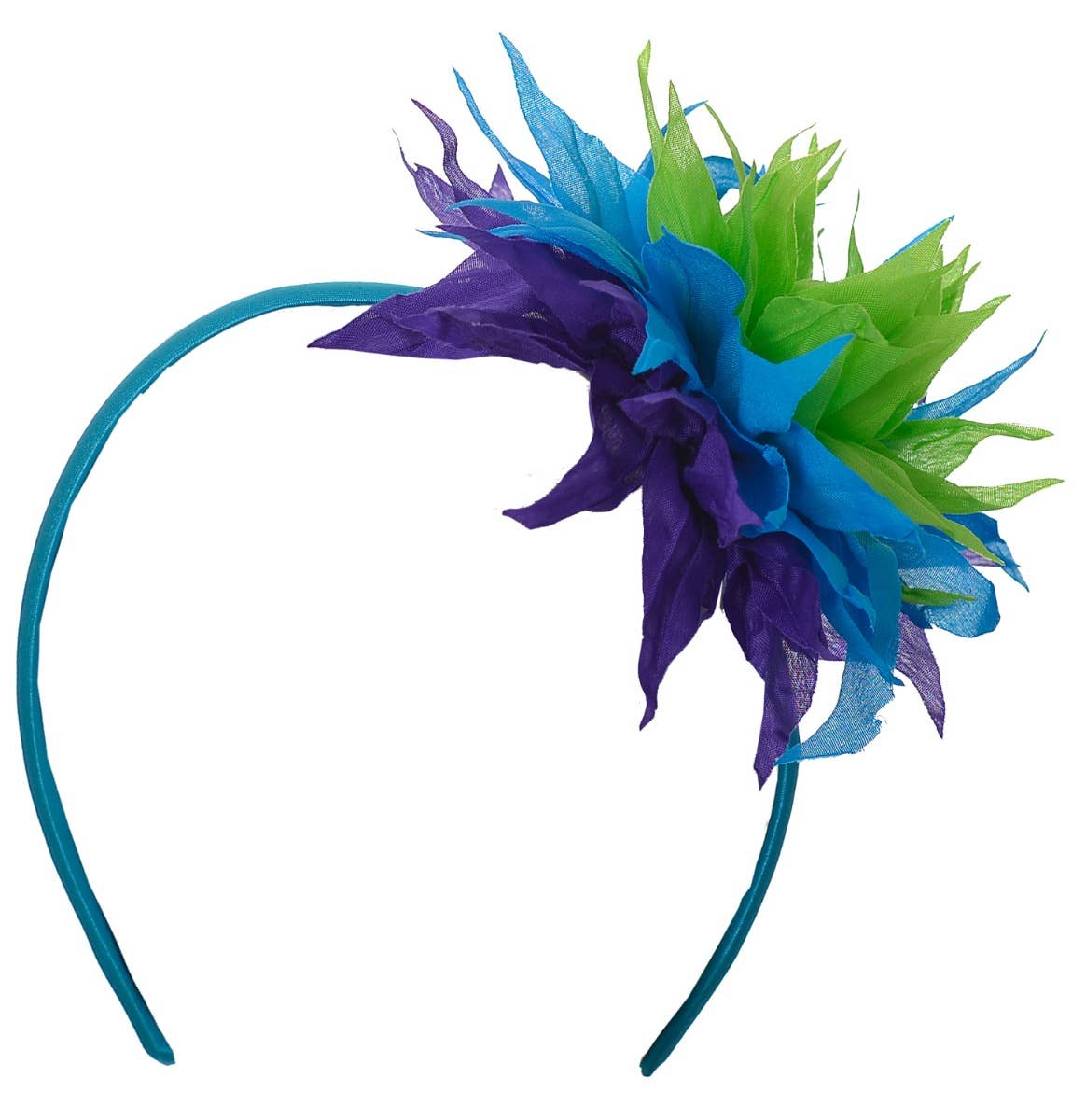 Tropical Blue Flower Hawaiian Headband Costume Accessory - Second  Image