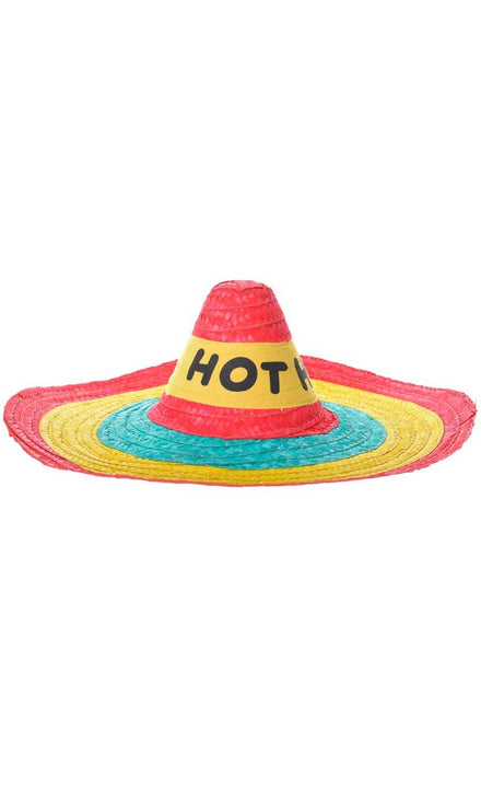 Colourful Adult's Hot Hot Hot Mexican Sombrero Hat Costume Accessory Main Image