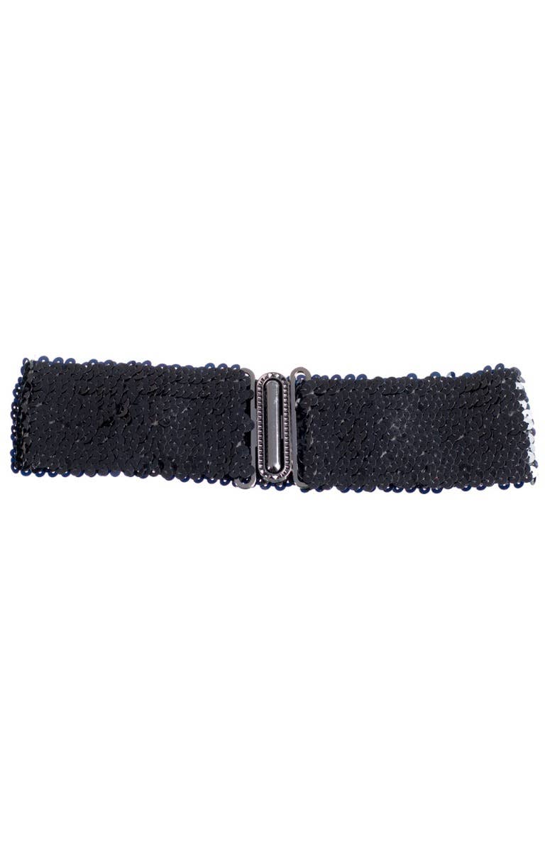 Black Sequin Stretch Belt