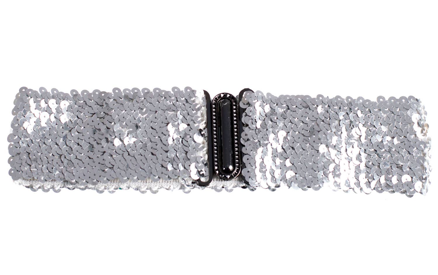 Silver Sequined Stretch Belt | Fancy Dress Party Costume Accessory