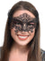 Glitter Black Plastic Lace Look Masquerade Mask for Women