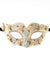 Glittery Floral Cream Masquerade Mask - Main Image