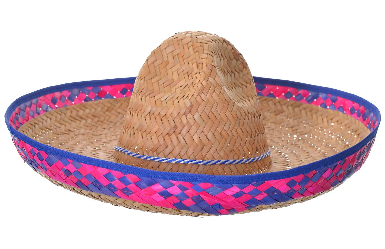 Large Adult's Mexican Woven Straw Mexican Sombrero Hat Costume Accessory Close Up Image