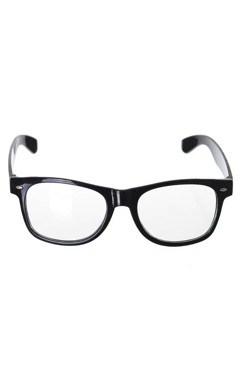 Black Frame Nerd Glasses Costume Accessory - Main Image