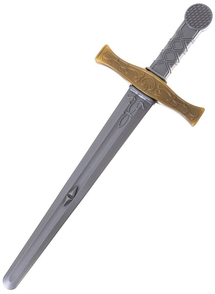 Gold and Silver Plastic Medieval Knight Costume Sword