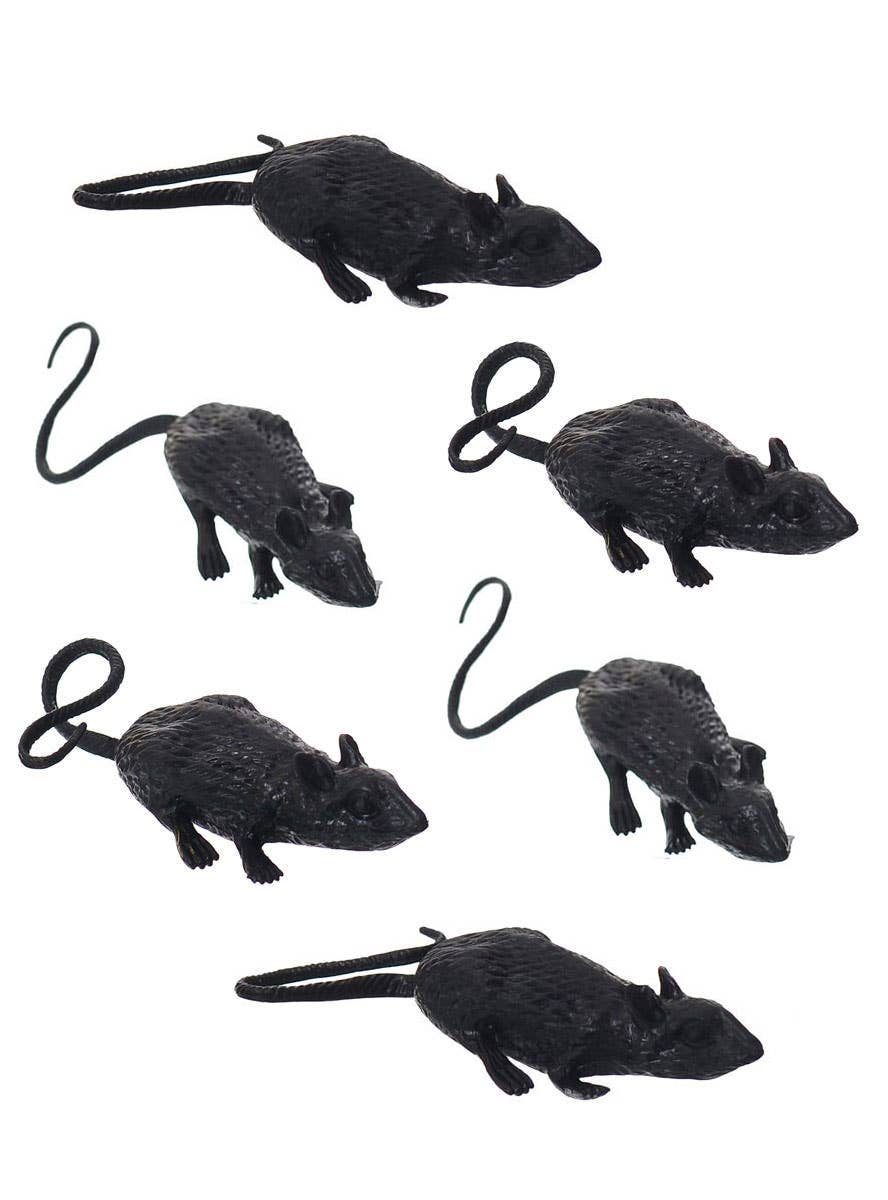 Mini Black Mice Pack of 6 Halloween Decoration