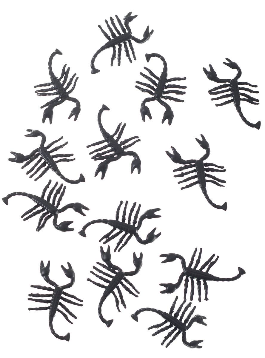 Mini Black Scorpions Pack of 12 Halloween Decoration