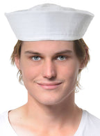 White Basic Adults Gob Hat Sailor Costume Accessory 