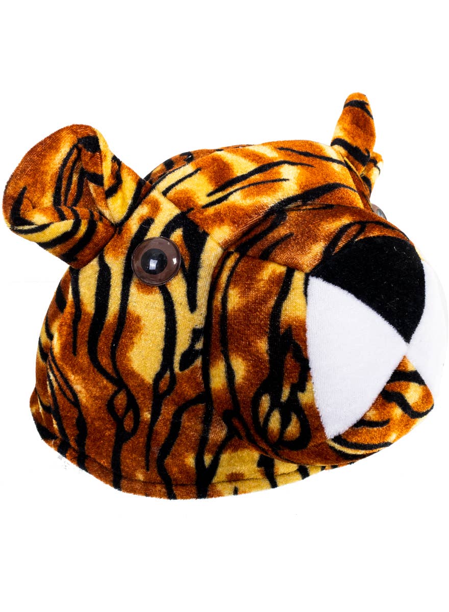 Plush Tiger Costume Hat for Adults - Main Image