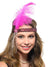 Hot Pink 1920s Flapper Headband with Sequins, Feather and Beads