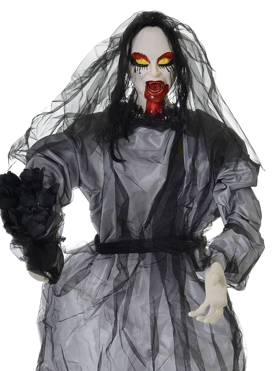 Gothic Zombie Bride Light Up Halloween Prop - Close Up