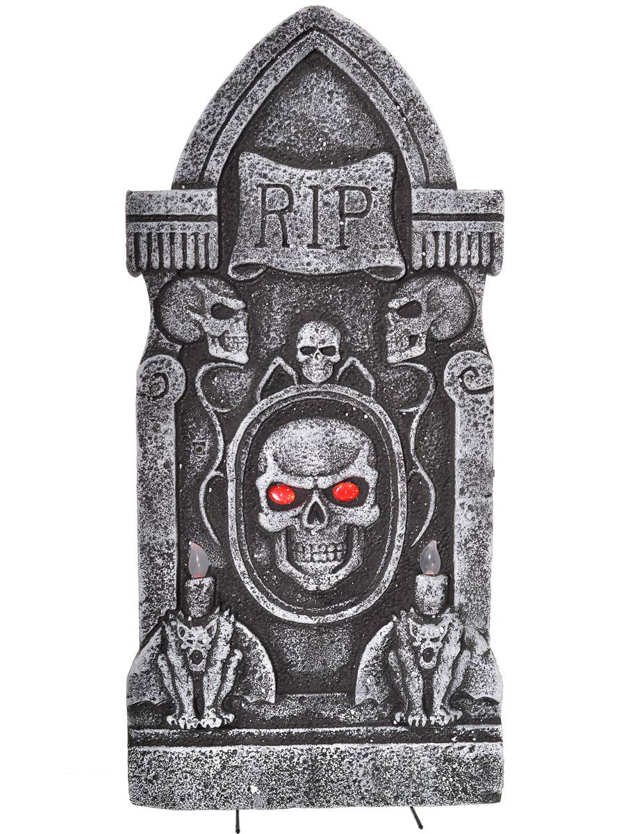 Aged Grey Light Up RIP Tombstone Halloween Decoration Main Image