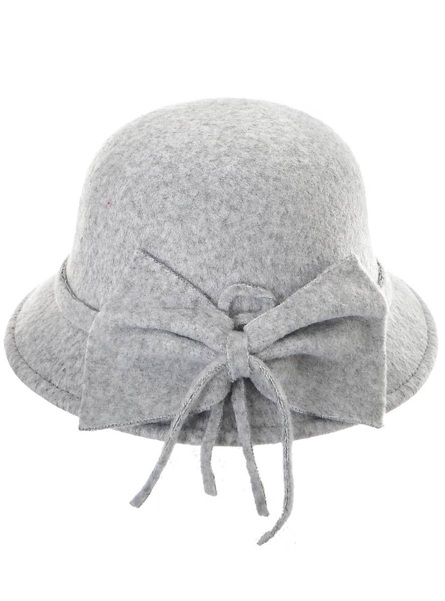 1930's or 20's Womens Soft Grey Costume Cloche Hat - Side View