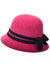 Hot Pink Woollen Look 1920's Cloche Costume Hat with Black Band