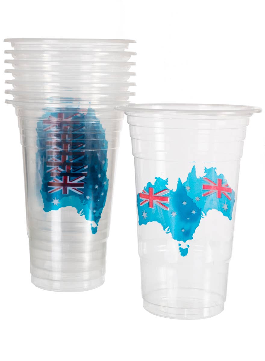 Aussie Flag Pack of 8 Plastic Cups - Main Image