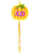 Orange Pumpkin Hanging Child Friendly Halloween Decoration with Purple Glitter Boo Print