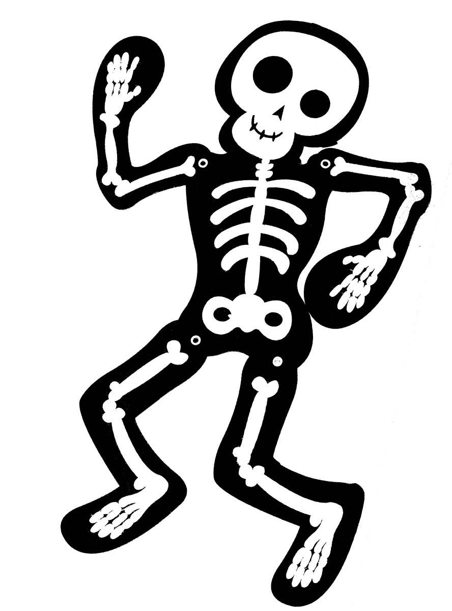 Hinged Black and White Felt Skeleton Child Friendly Halloween Decoration