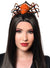 Orange Sparkly Spider Headband with Black Spider Web