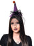 Purple Mini Witch Hat Headband with Spider and Black Veil - Main Image
