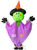 Child Friendly Standing Purple Witch Halloween Decoration 
